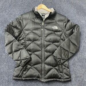 The North Face 500 Jacket Youth 18 Black Quilted Insulated Puffer Full Zip Warm